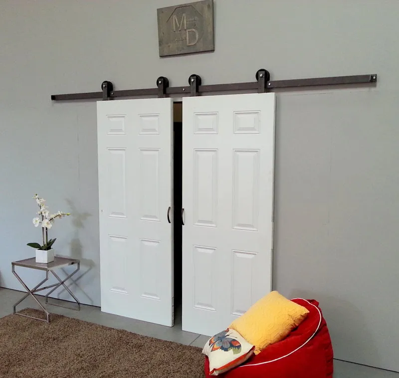 Small barn door hardware