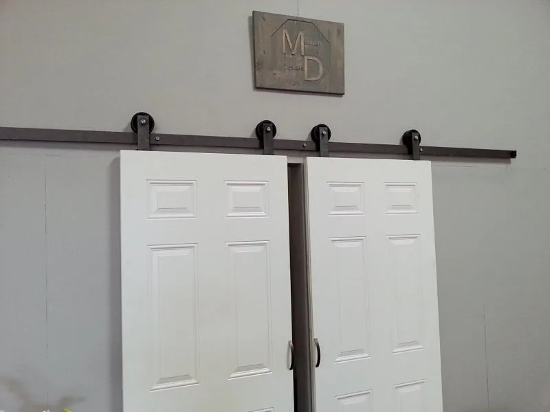 Small barn door hardware
