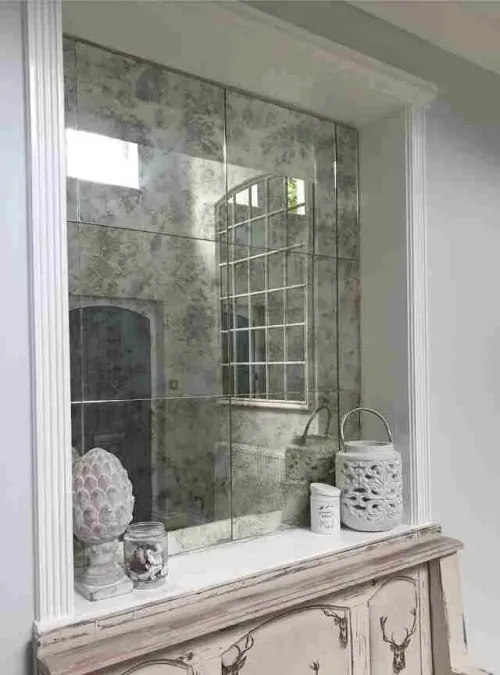 Handcrafted antique mirror tiles made in the USA